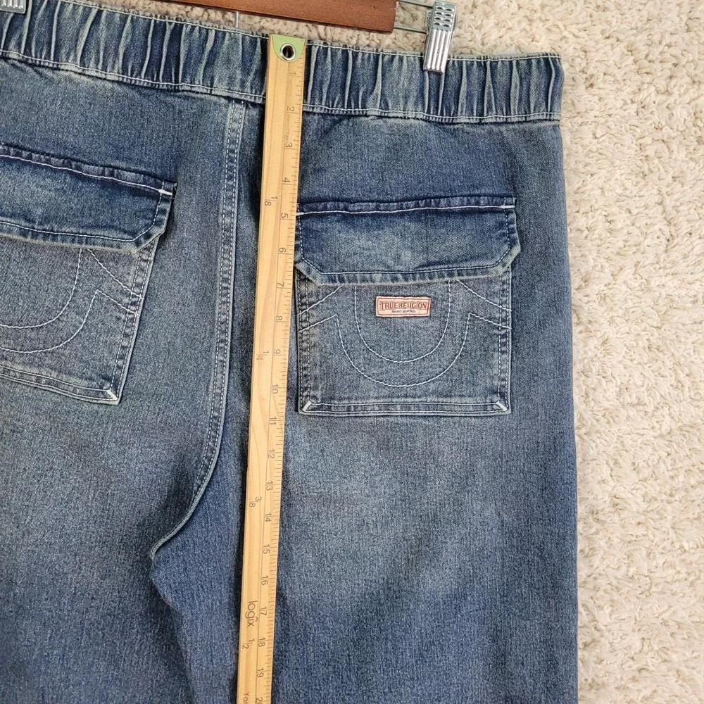 True Religion Carpenter Jeans Men' 34x32 Blue Vinny Ultra Baggy Denim Drawstring